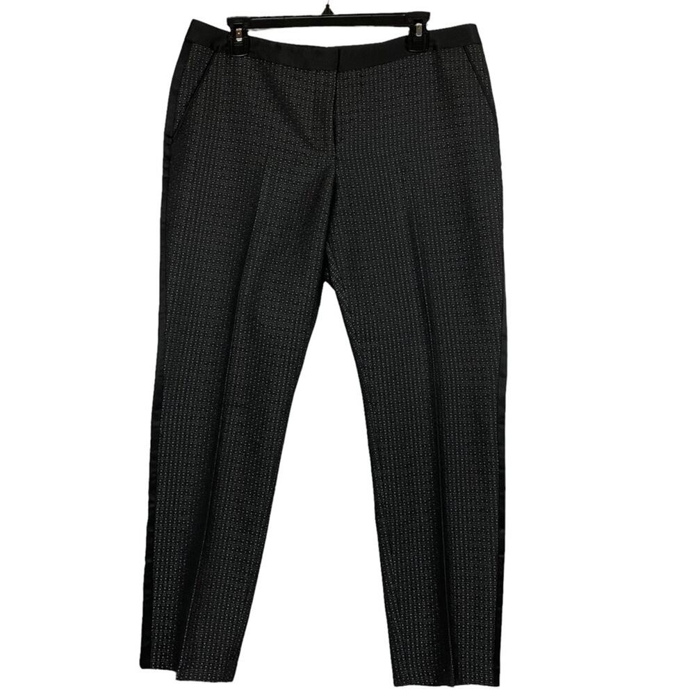 Halogen Women's Quinn Fit Black Metallic Ankle Pants Size 12
